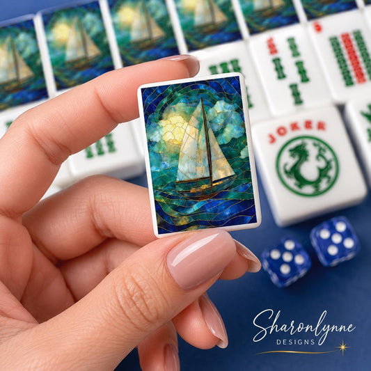American Mahjong Sailboat Set | 166 Nautical Tiles with Sailboat Design