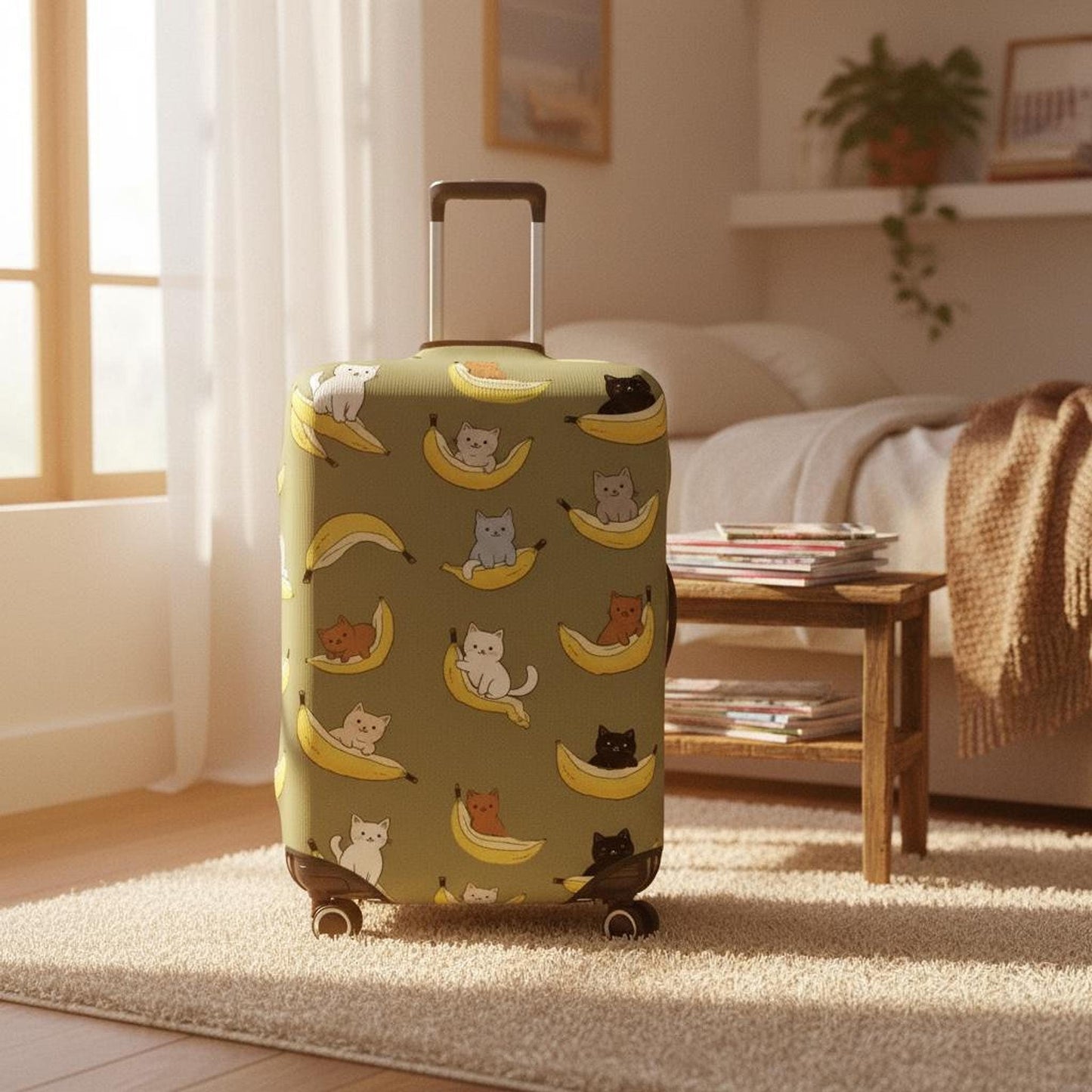 Cat Luggage Cover – Banana Cats Thickened Suitcase Protector for Travel