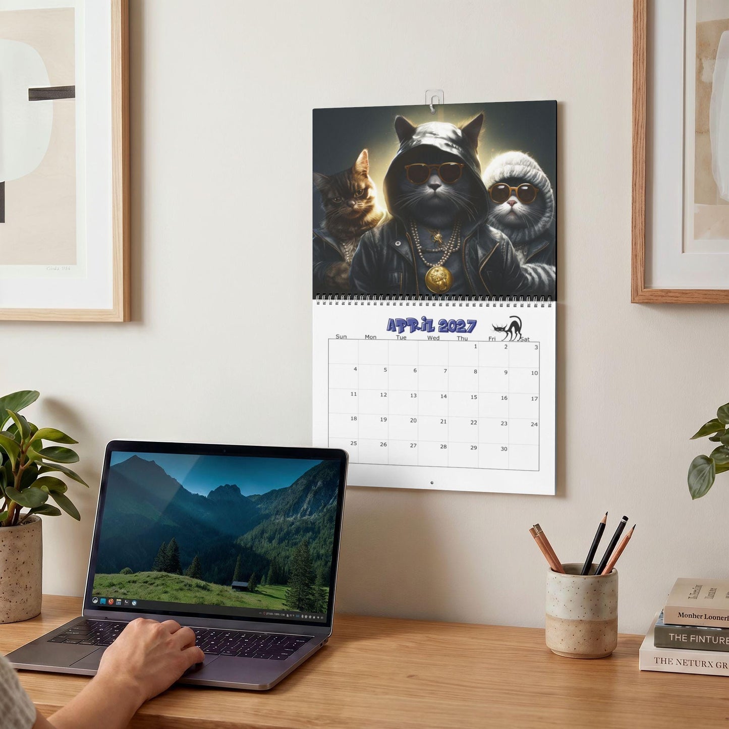 Funny Thug Cat 2027 Wall Calendar: Playful Monthly Planner