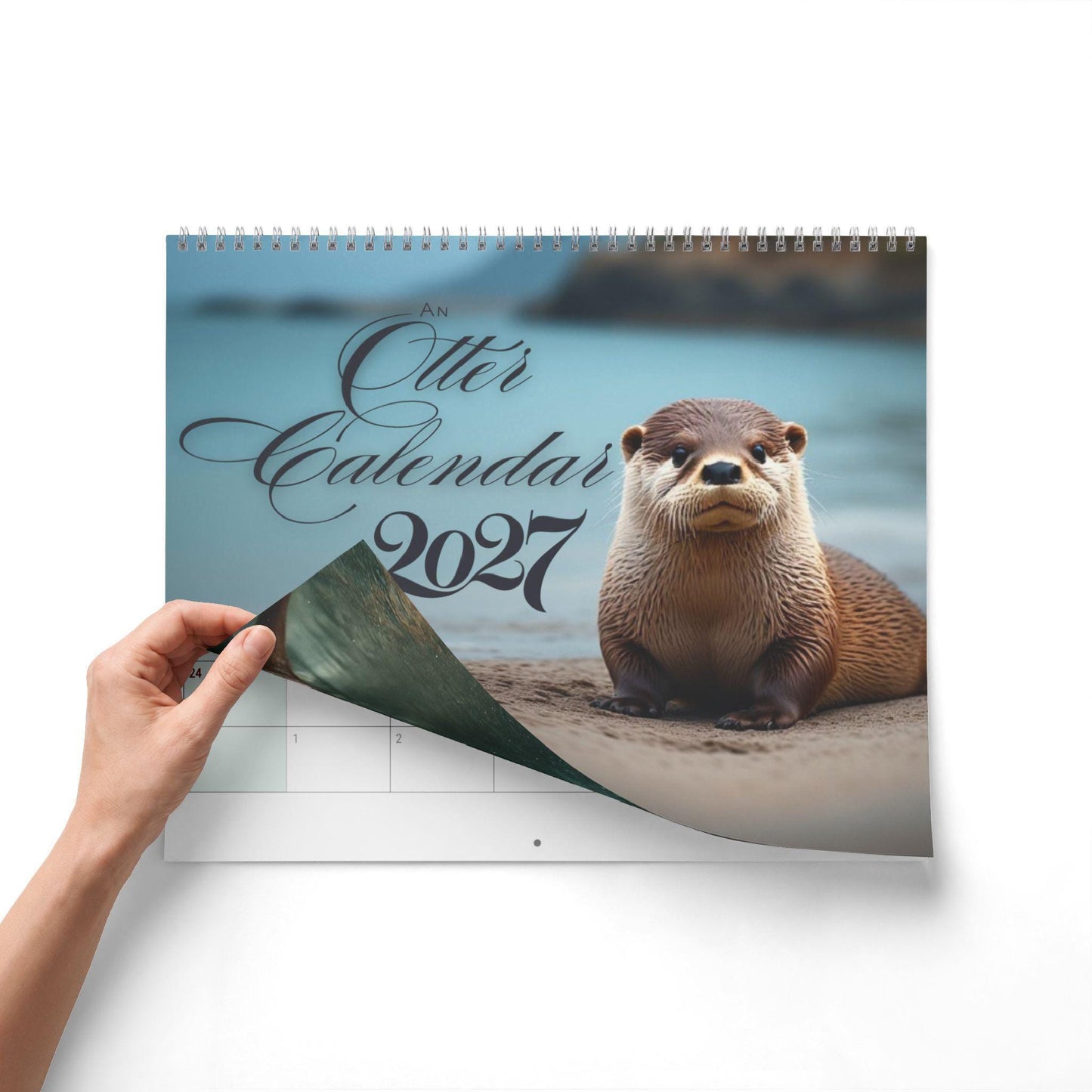 Sea Otters Wall Calendar Monthly Blank Grid Wildlife Photography Nature Marine Animal Decor Gift