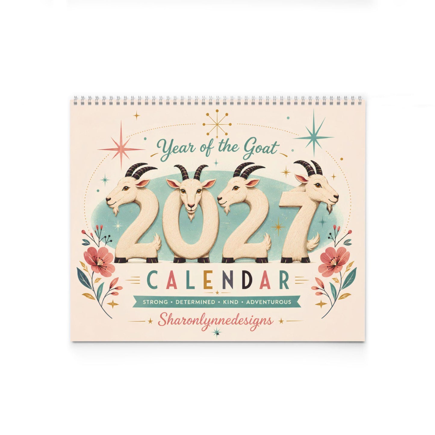 Goat Calendar 2027 | Whimsical Photos with Writable Grid