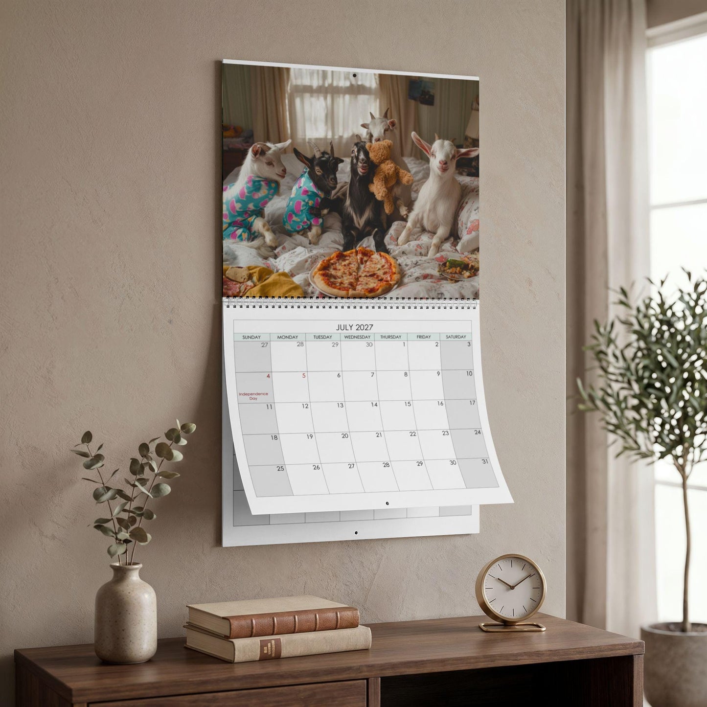 Goat Calendar 2027 | Whimsical Photos with Writable Grid