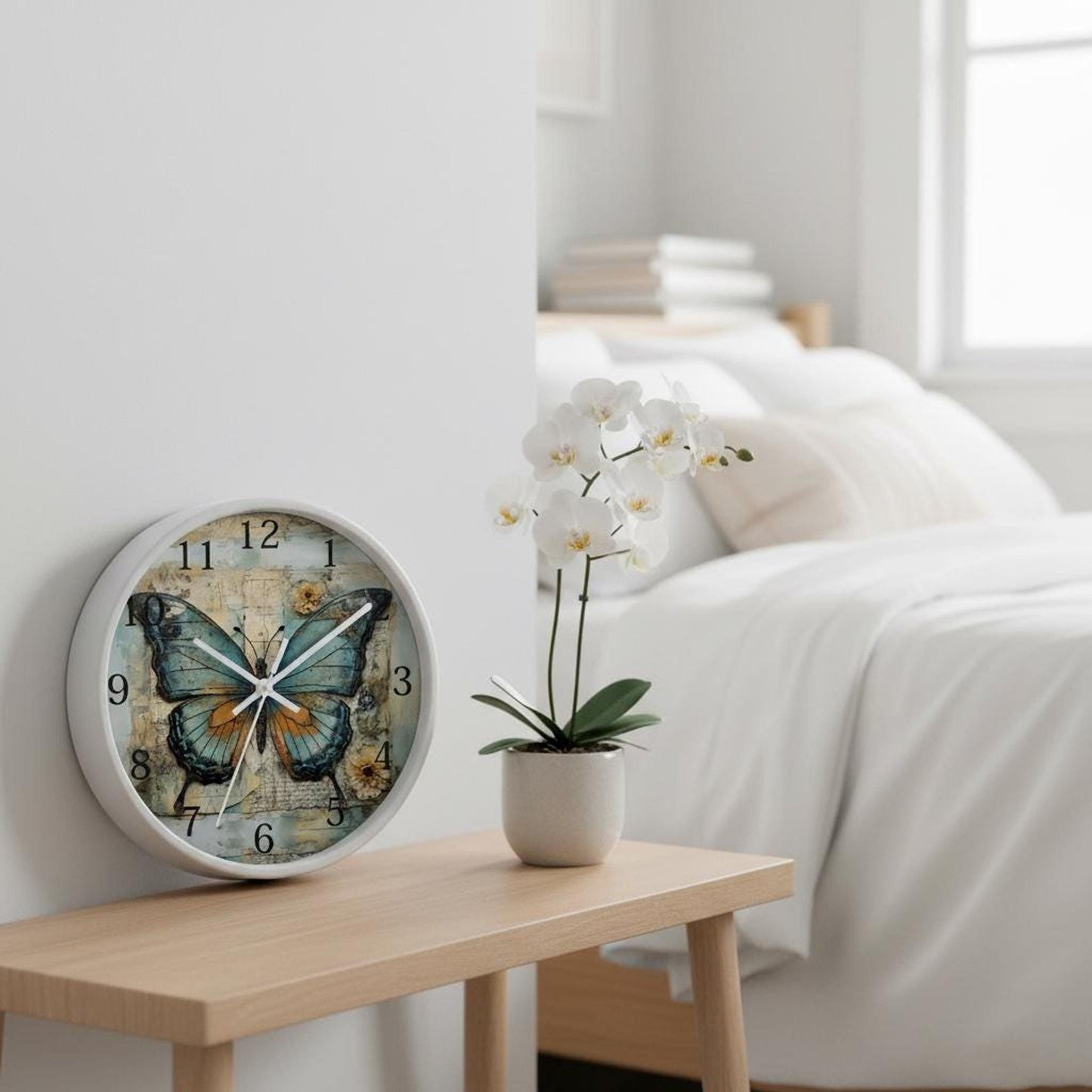 Butterfly Wall Clock, Artistic Silent Timepiece for Nature Lovers