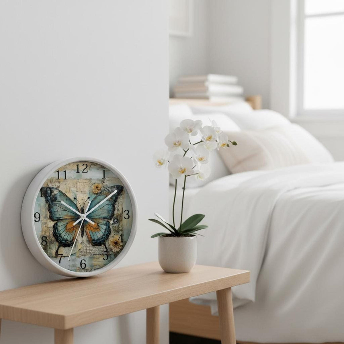 Butterfly Wall Clock, Artistic Silent Timepiece for Nature Lovers