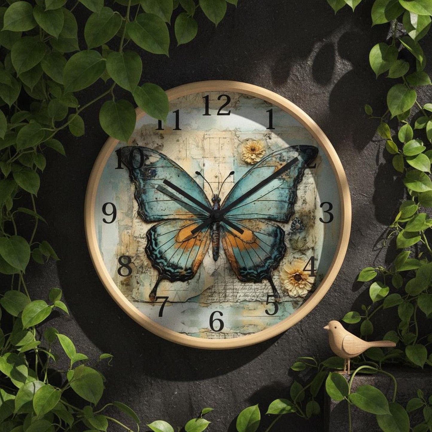 Butterfly Wall Clock, Artistic Silent Timepiece for Nature Lovers