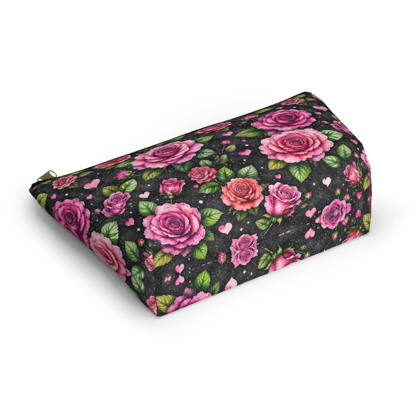 Rose Pouch with Vintage Pink on Black Background