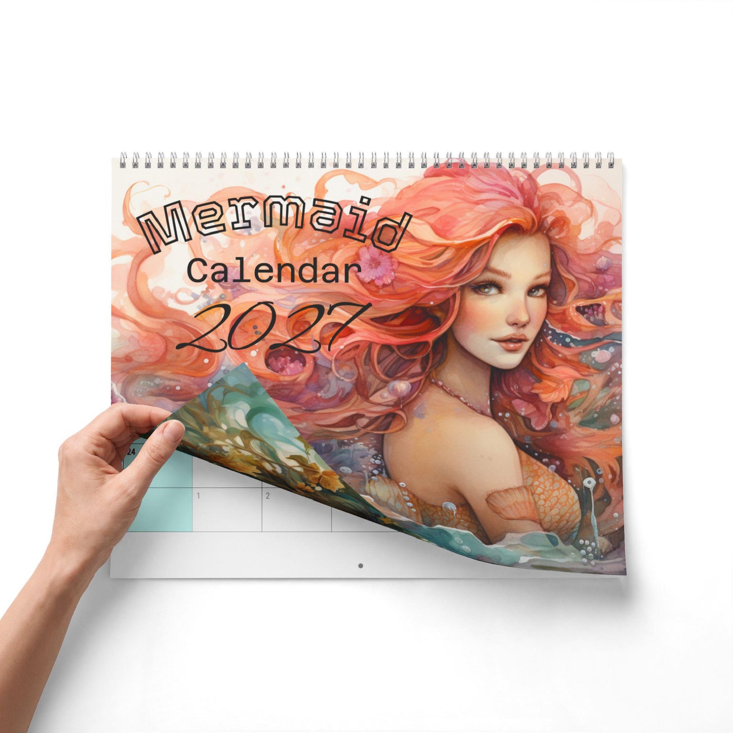 Mermaid Calendar 2027 | Illustrated Wall with Lush Artwork