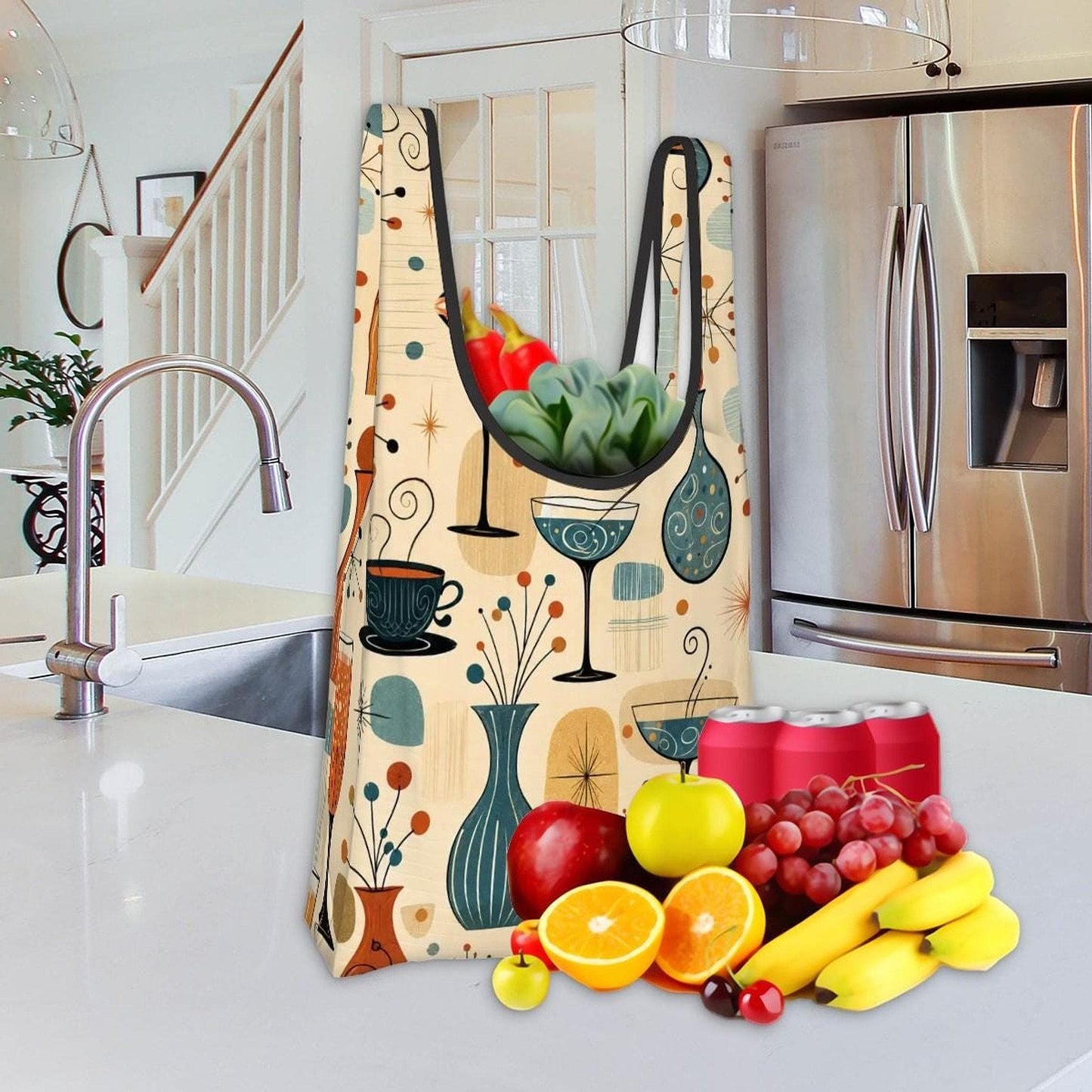 Retro Shopping Bag – Waterproof Eco-Friendly Tote with Vintage Style