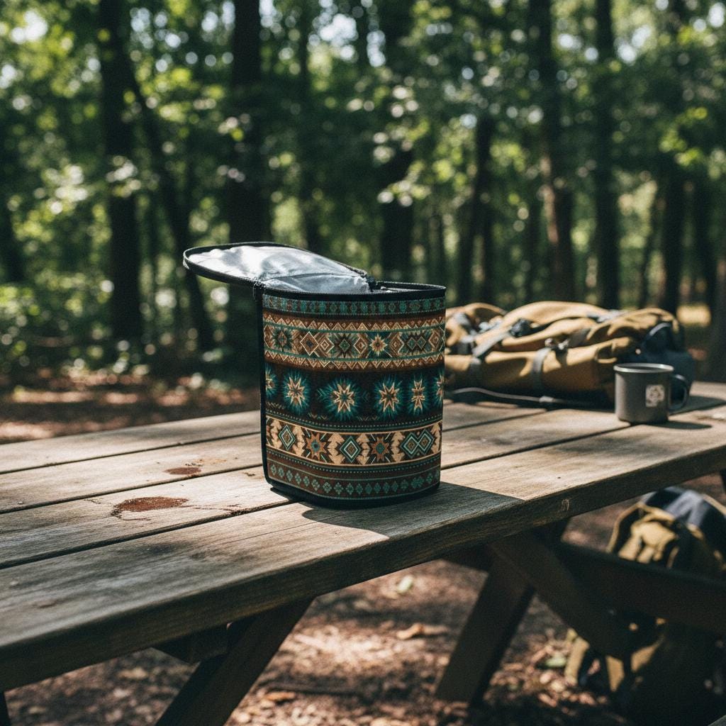 Southwestern Car Bag: Stylish Bucket Trash Bin for Organized Travel