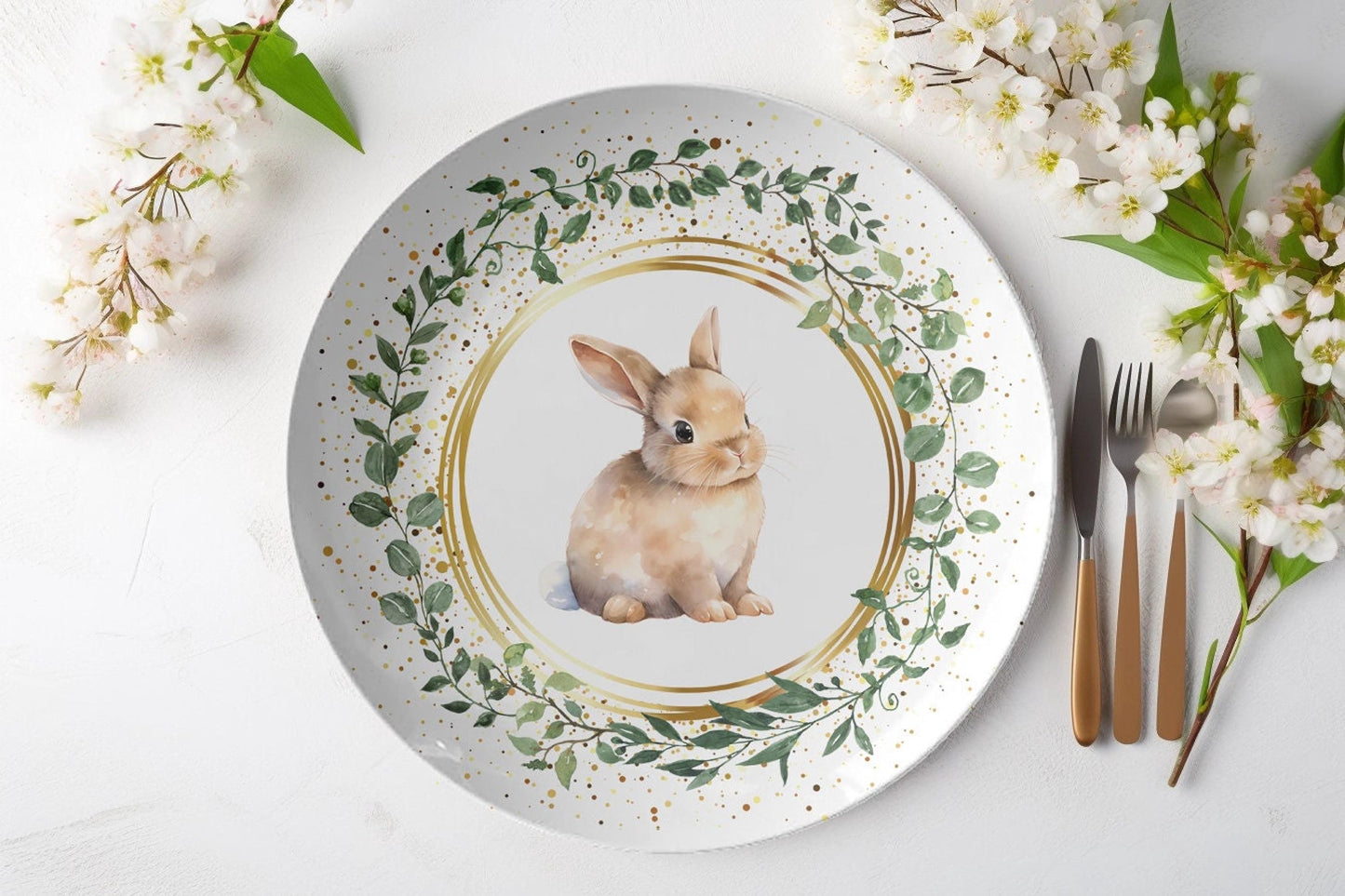 Easter Dinner Plate, Charming Bunny Design for Spring Table Setting