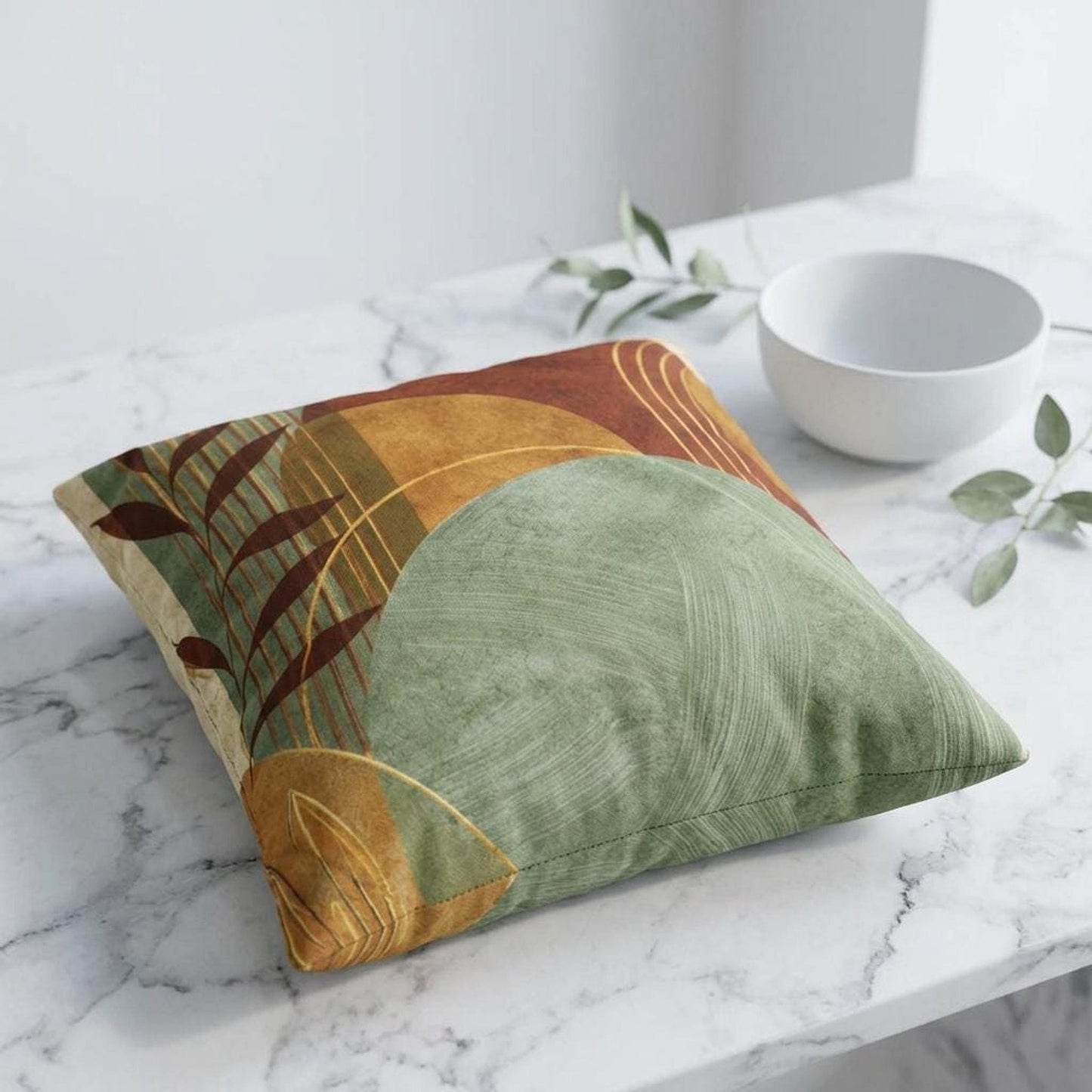 Earth Tone Decor Faux Suede Sunset Pillowcase, Double-Sided Square Cushion