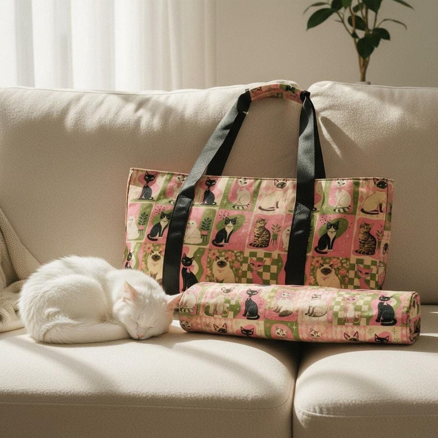 Mahjong Bag Set, Retro Canvas 3-Piece Storage Collection for Game Night