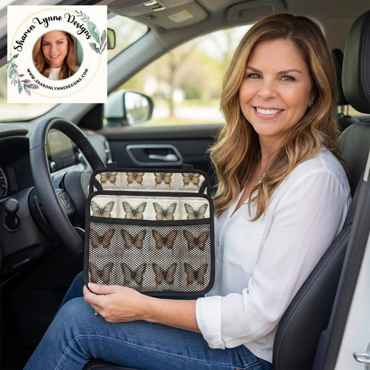 Butterfly Car Seat Organizer – PU Travel Storage Caddy for Kids