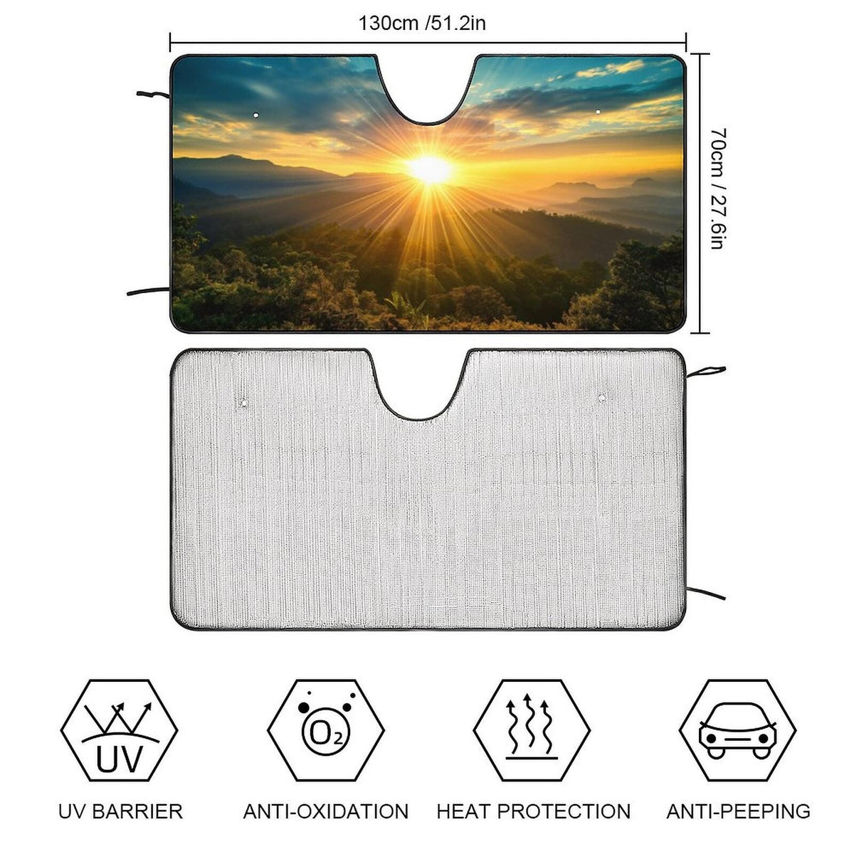 Scenic Mountain Car Sun Shade: UV Protection Cooling Accessory
