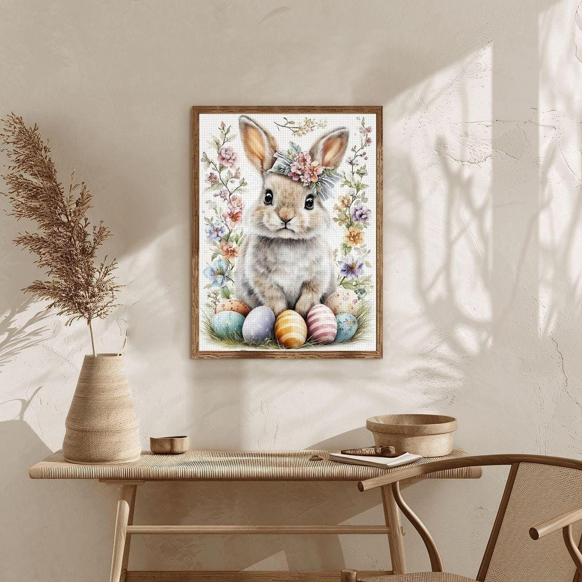 Bunny DIY Diamond Painting Kit No Frame - Rabbit Art Craft Project Gems Canvas
