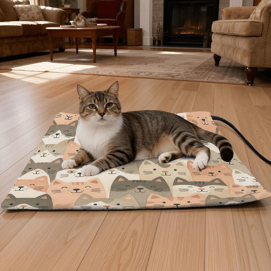 Cat Heating Pad - Warm Pet Bed Mat for Indoor Cats, Electric Heated Blanket