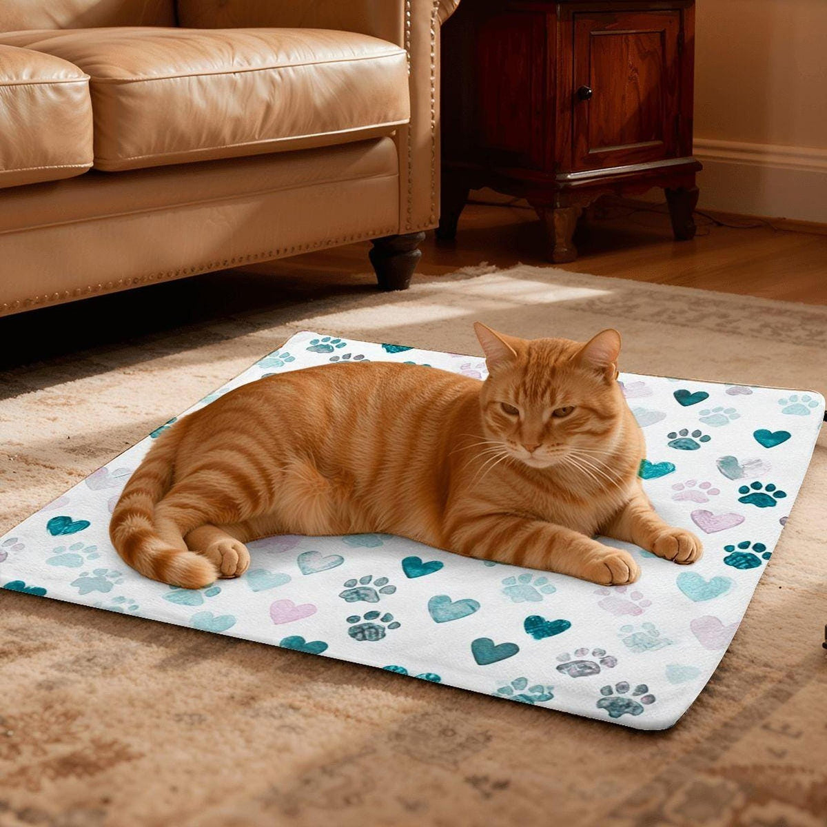 Cat Heating Pad, Soft Fleece Pet Comfort Blanket with Adjustable Warmth