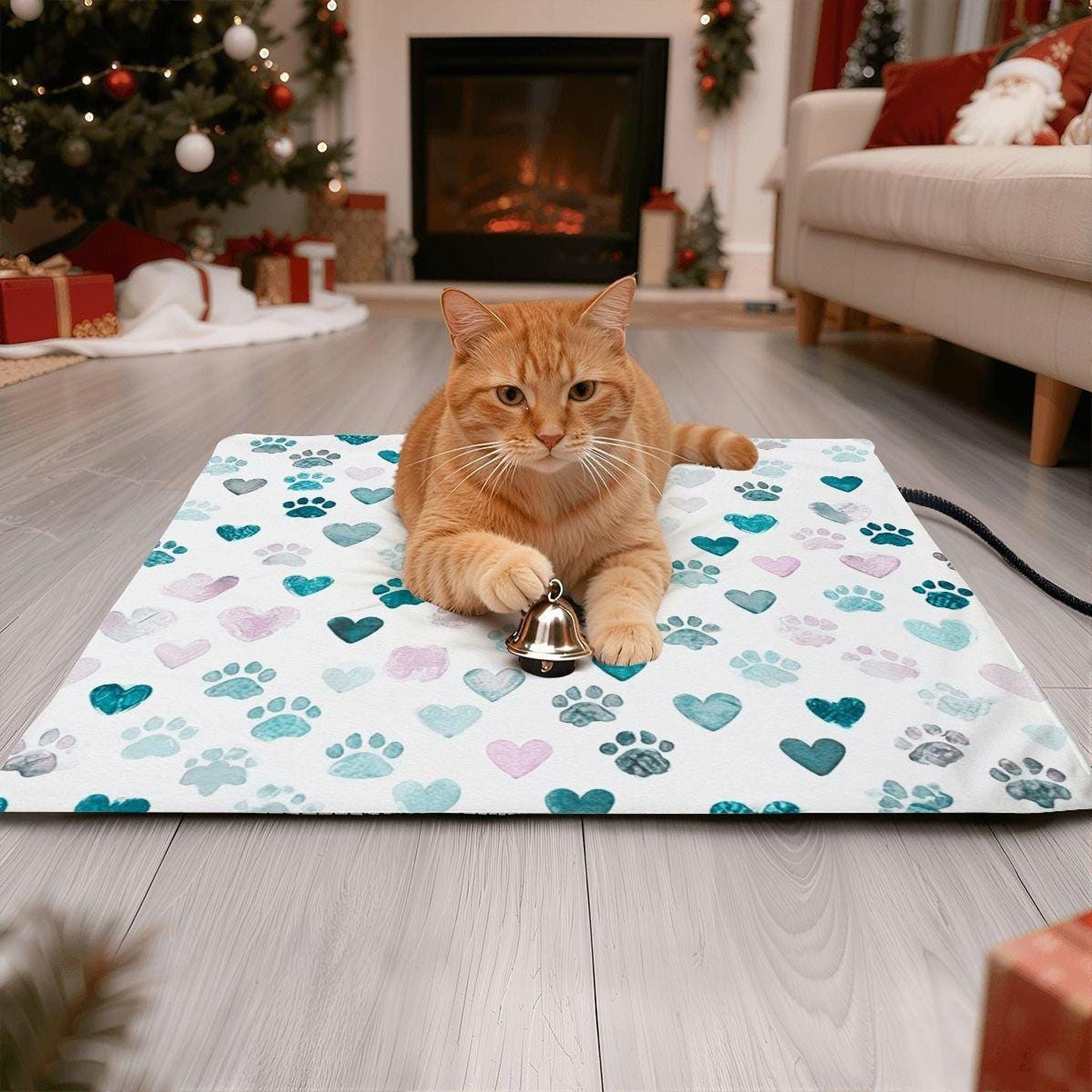 Cat Heating Pad, Soft Fleece Pet Comfort Blanket with Adjustable Warmth