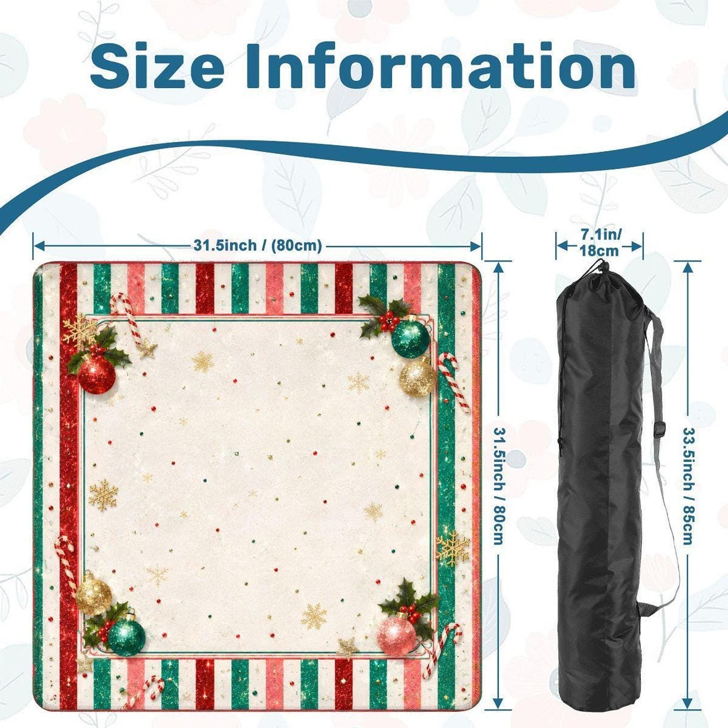 Classic Christmas Mahjong Mat | Festive Non-Slip Game Surface (31.5")