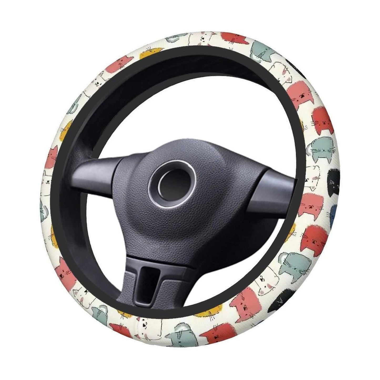 Cat Steering Wheel Cover, Cat Pattern with Comfortable Grip & Durable Protection