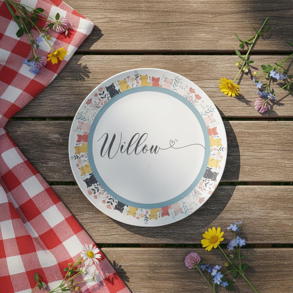Personalized Cat Food Plate: Custom Kitty Dish, Decorative Pet Bowl