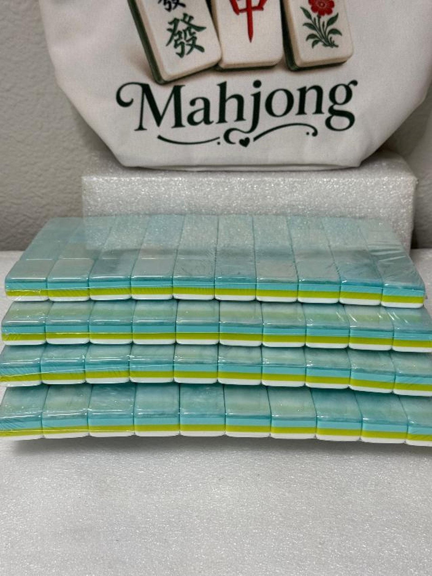 Beach Mahjong Set – Ocean Inspired Acrylic Tiles with Free Carrying Bag