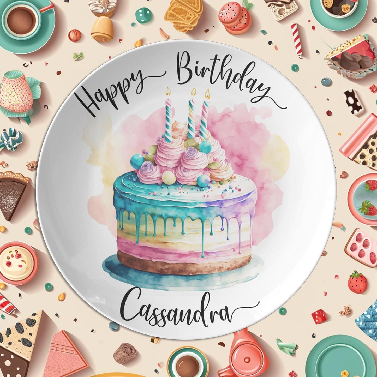 Birthday Plate Cake, 10" ThermoSaf Serving with Balloon Design
