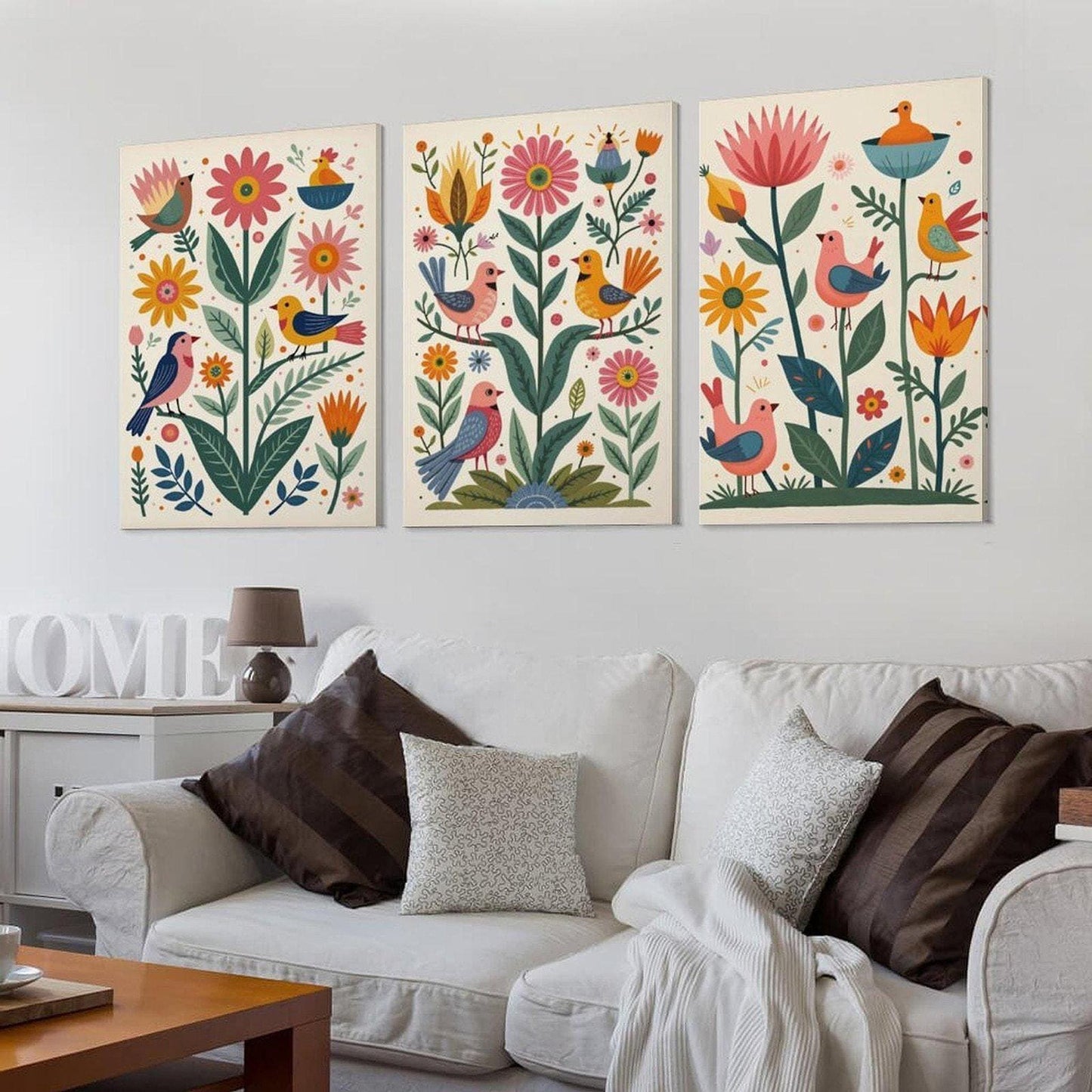 Triptych Canvas Art Set, Modern Three-Piece Wall Decor in Multiple Sizes