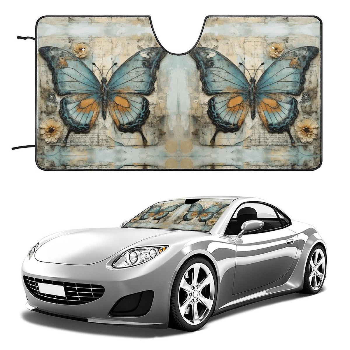 Butterfly Windshield Sunshade: Car Accessory for UV Protection and Decorative Vehicle Gift