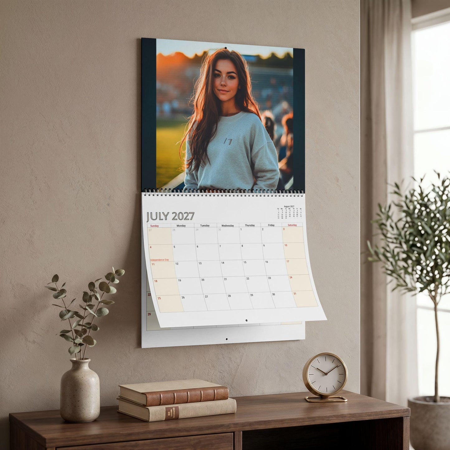 2027 Pinup Photography Wall Calendar, Monthly with Blank Grids