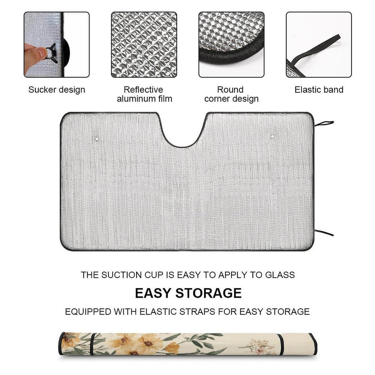Highland Cow Windshield Sun Shade: Vehicle Cooling Protection for Car & SUV
