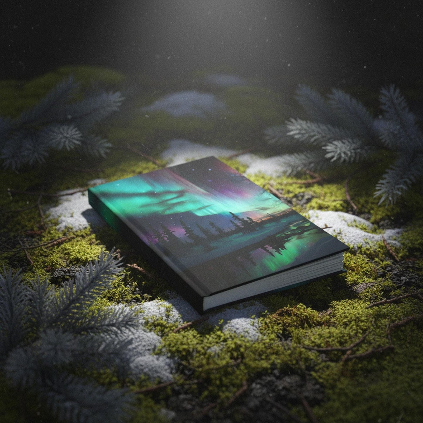 Aurora Borealis Inspired Hardcover Journal, Northern Lights Design for Creative Expression