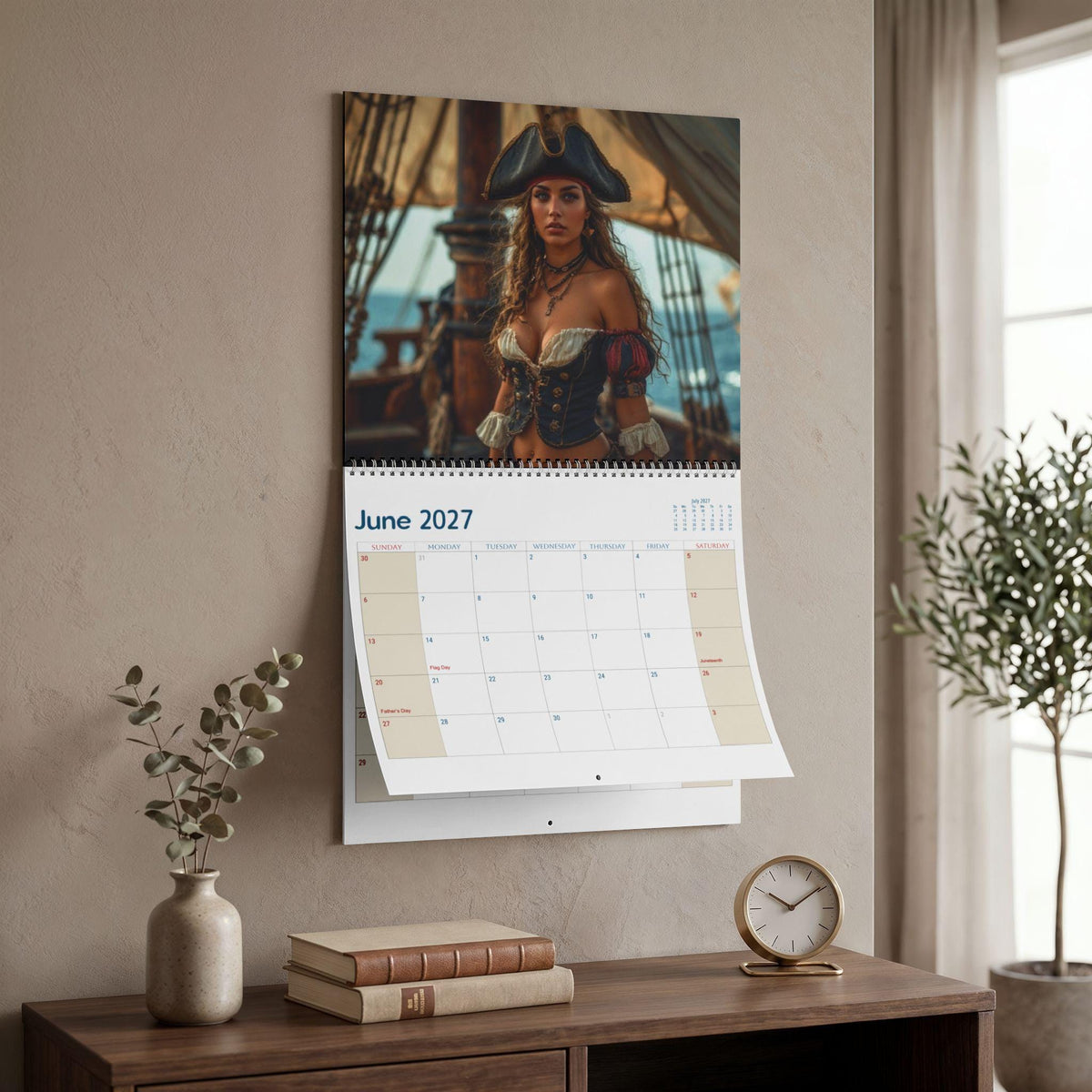 Man Cave Wall Calendar - Monthly Planner for him, Office Organizer, Masculine Home Decor