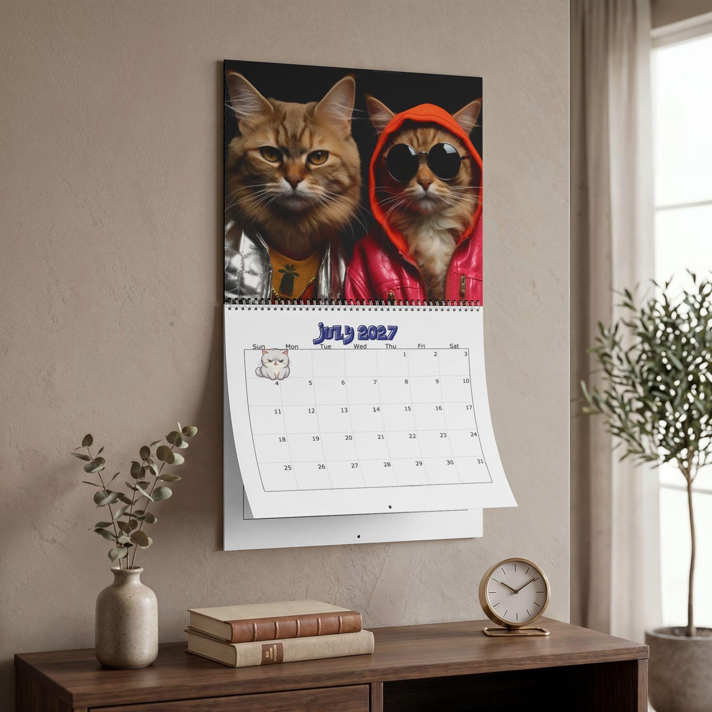Funny Thug Cat 2027 Wall Calendar: Playful Monthly Planner