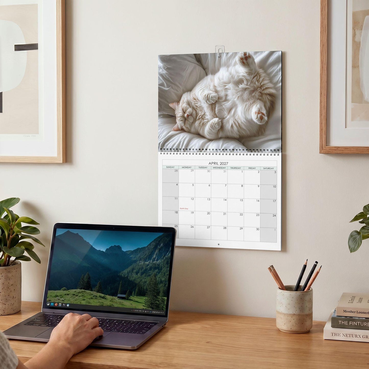 Fat Cat 2027 Wall Calendar | Playful Pet Photos, Writable Grid