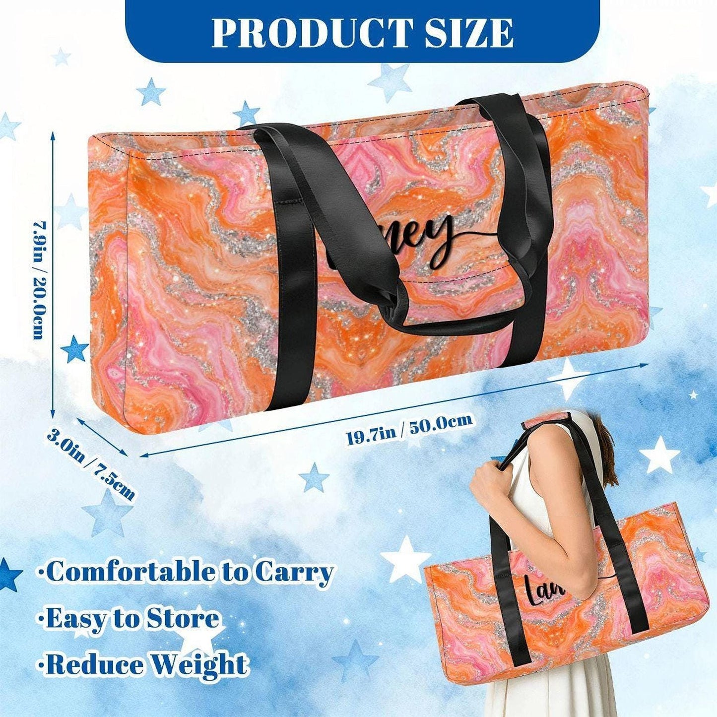 Custom Mahjong Bag, Pink Orange Canvas Set with Three-Piece Storage Organizer