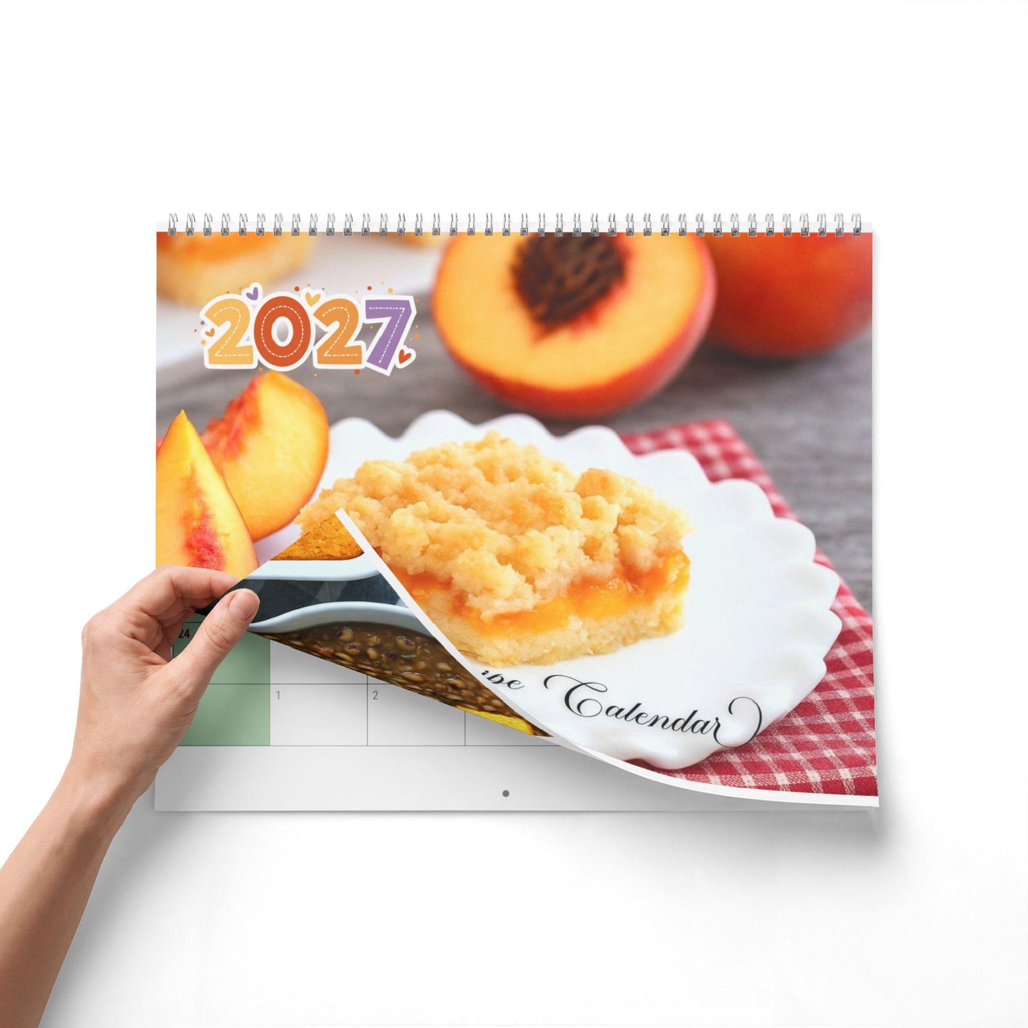 2027 Recipe Wall Calendar, Matte Writable Grids with Wire Binding, Two Sizes