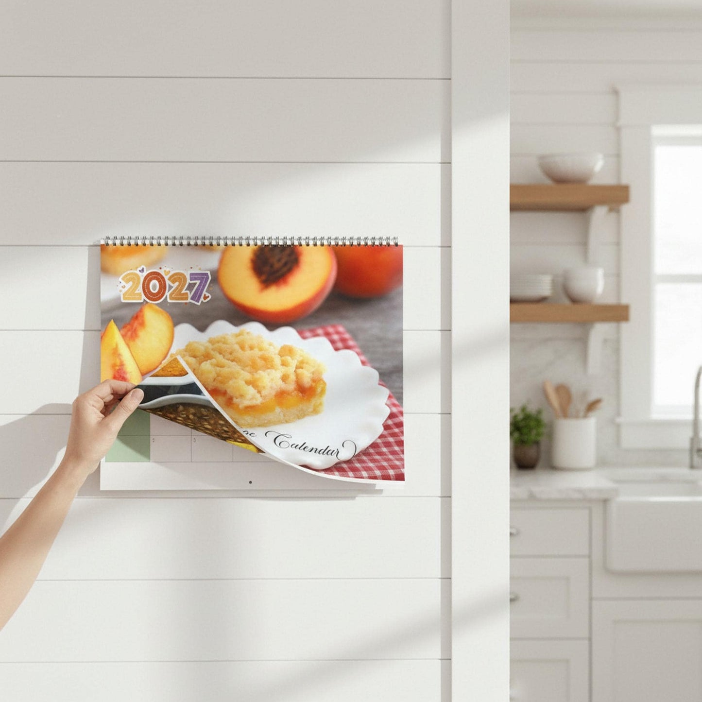 2027 Recipe Wall Calendar, Matte Writable Grids with Wire Binding, Two Sizes