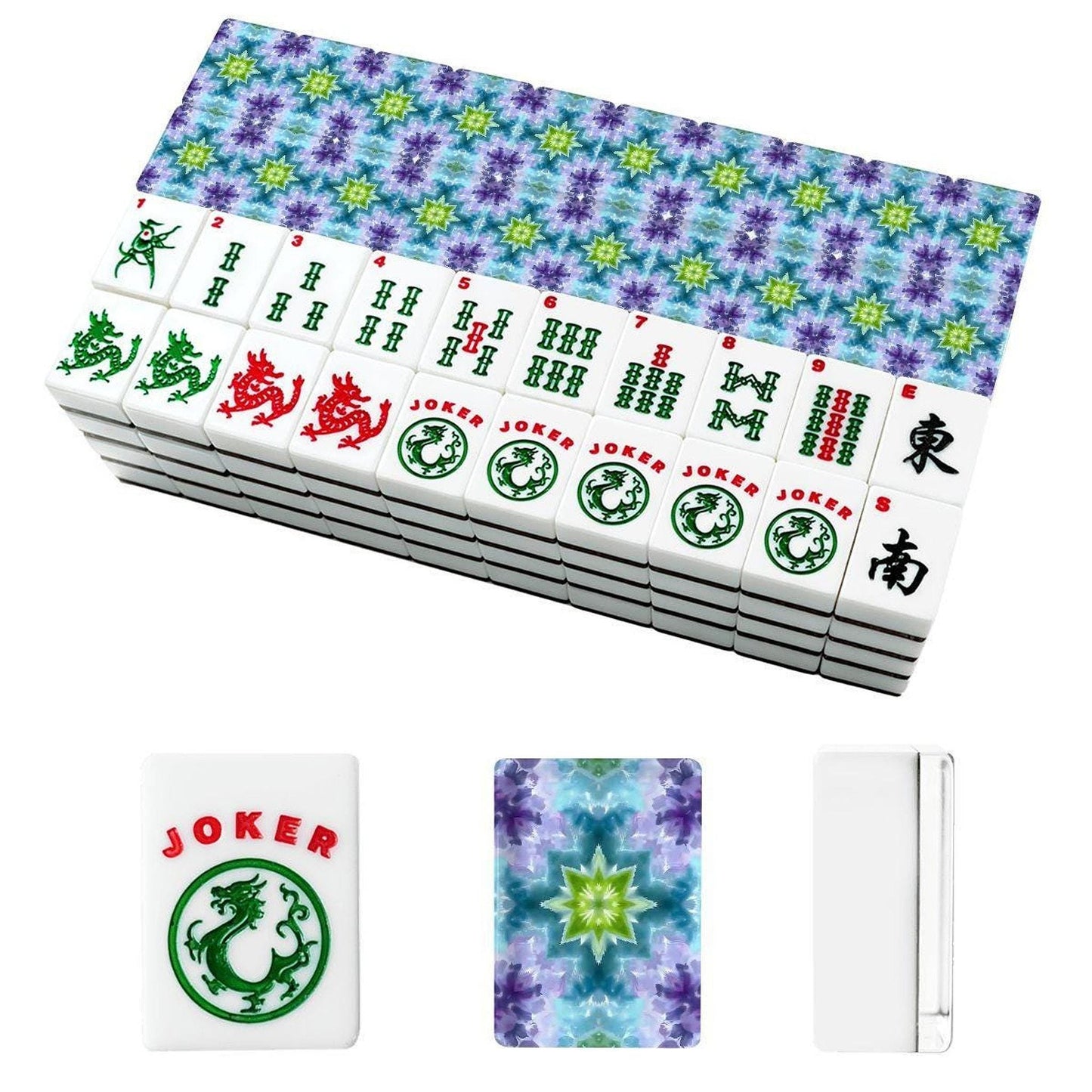 Tie Dye Mahjong Set - Colorful Acrylic Tiles for Traditional Gameplay