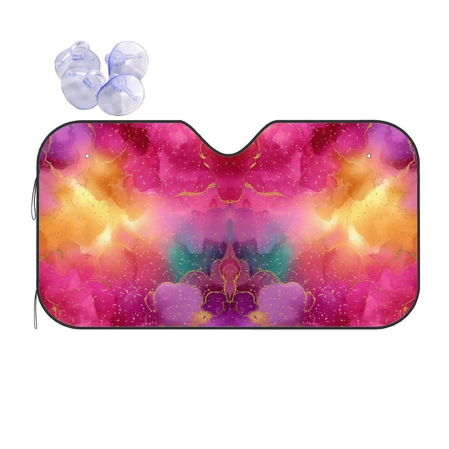 Pink Car Sun Shade, Bright Design with UV Protection and Heat Insulation