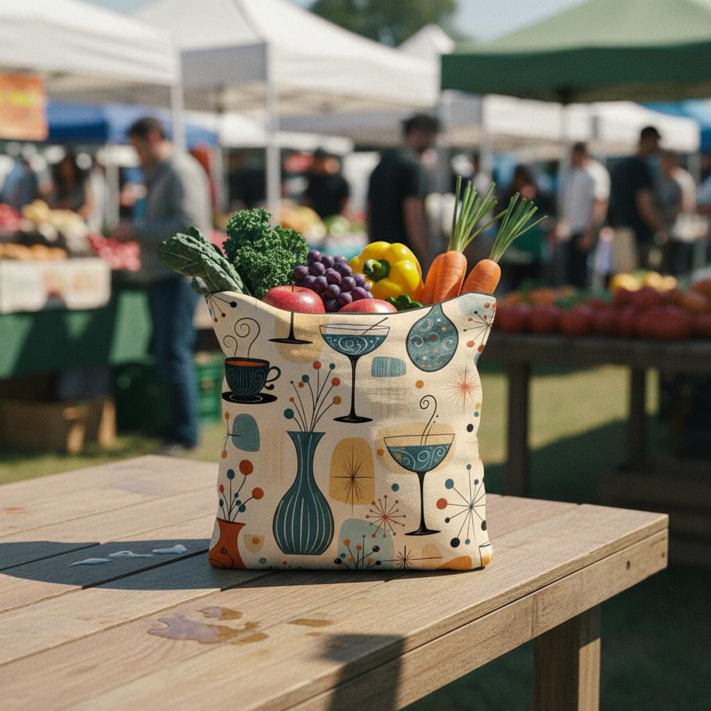 Retro Shopping Bag – Waterproof Eco-Friendly Tote with Vintage Style