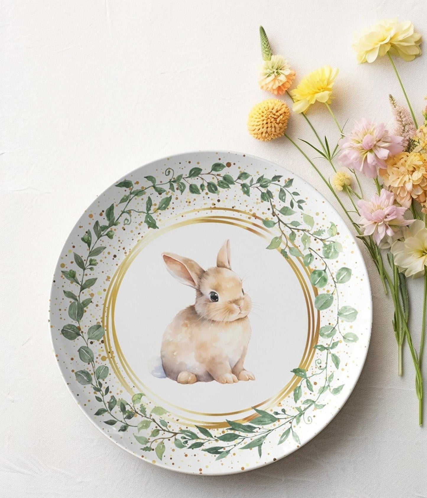 Easter Dinner Plate, Charming Bunny Design for Spring Table Setting