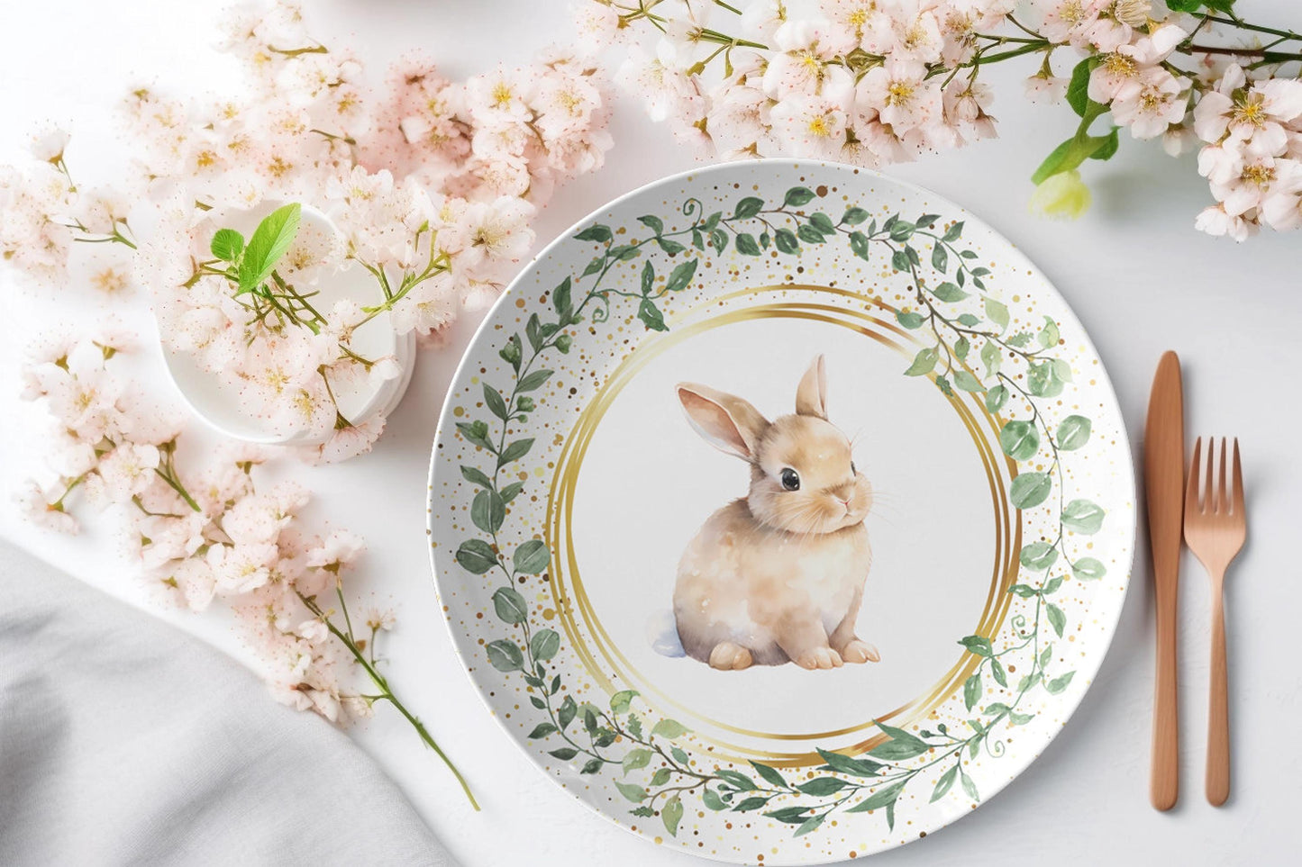 Easter Dinner Plate, Charming Bunny Design for Spring Table Setting