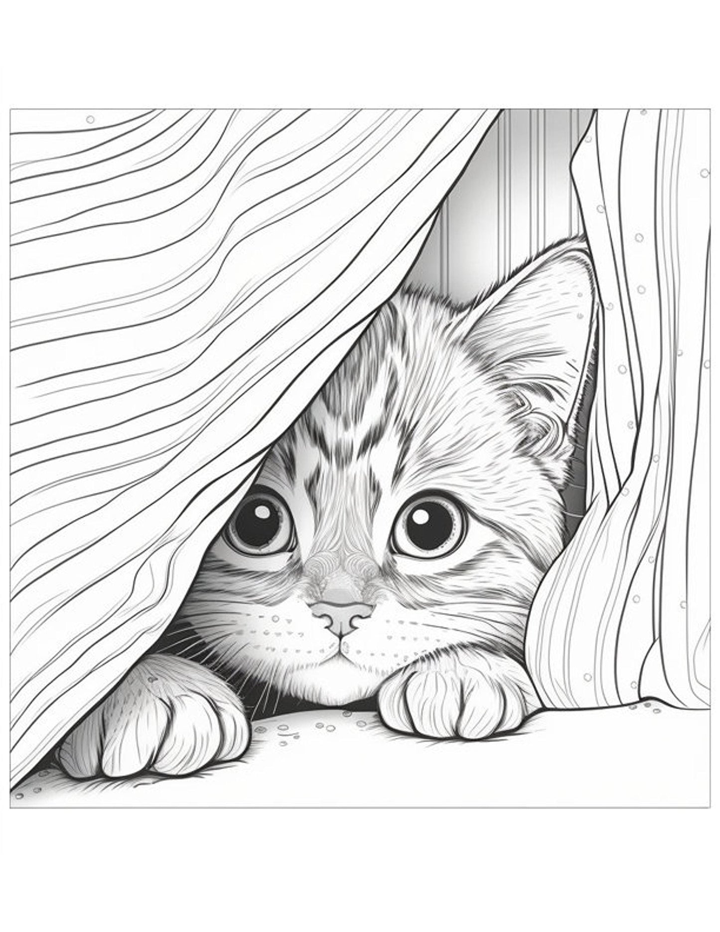 Kitten Coloring Pages, 20 Fun AI Generated Designs for Instant Download