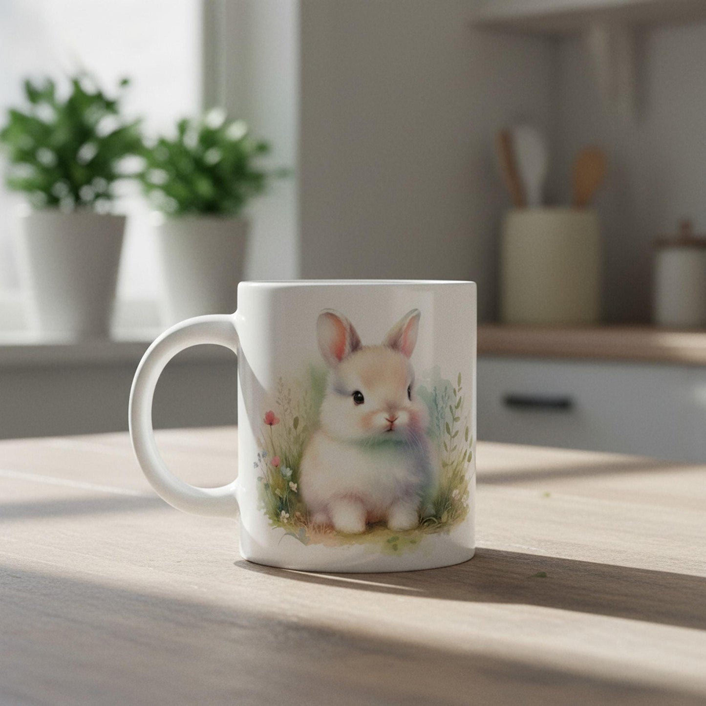 Ceramic Bunny Coffee Mug, Microwave And Dishwasher Safe, 11–20 oz Sizes