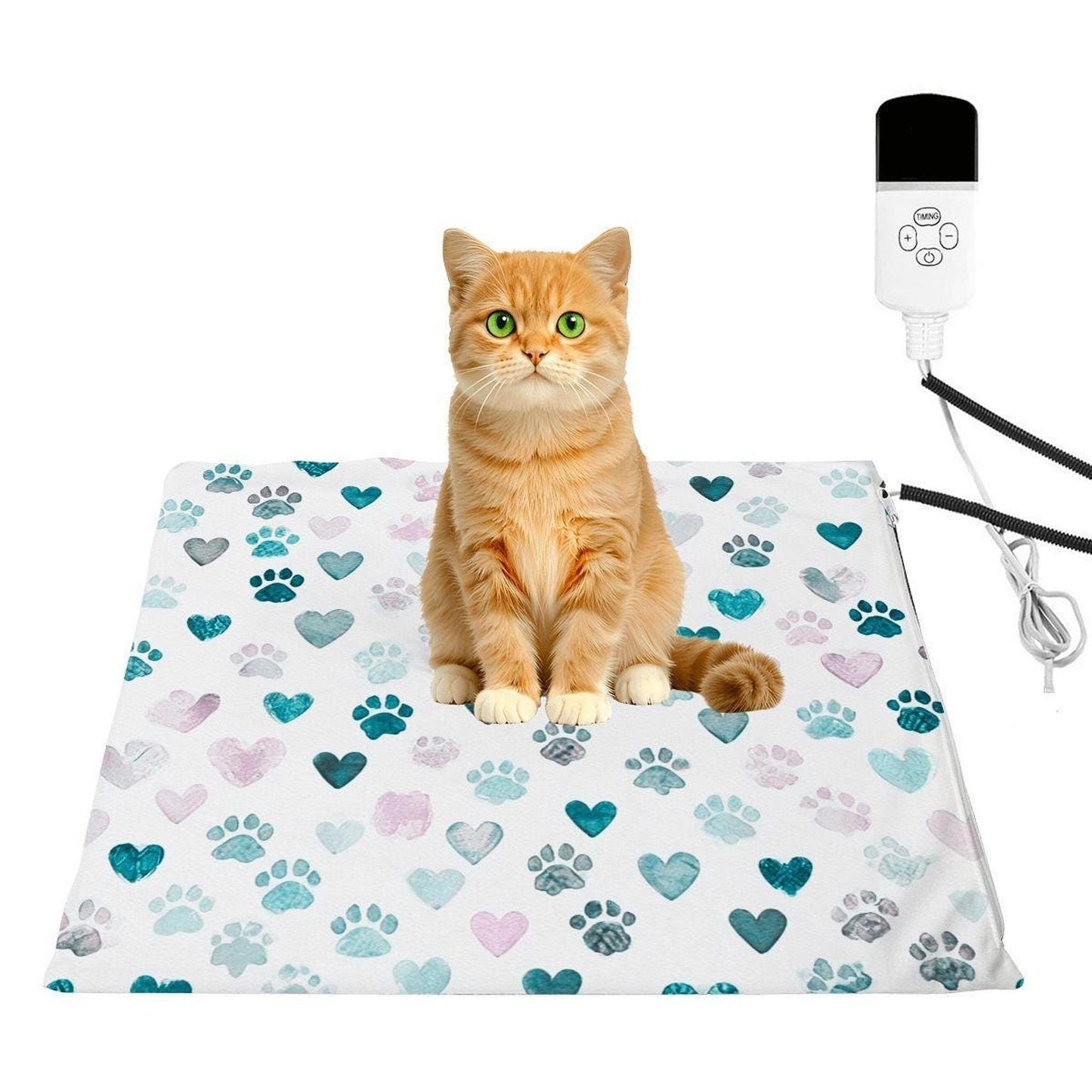 Cat Heating Pad, Soft Fleece Pet Comfort Blanket with Adjustable Warmth