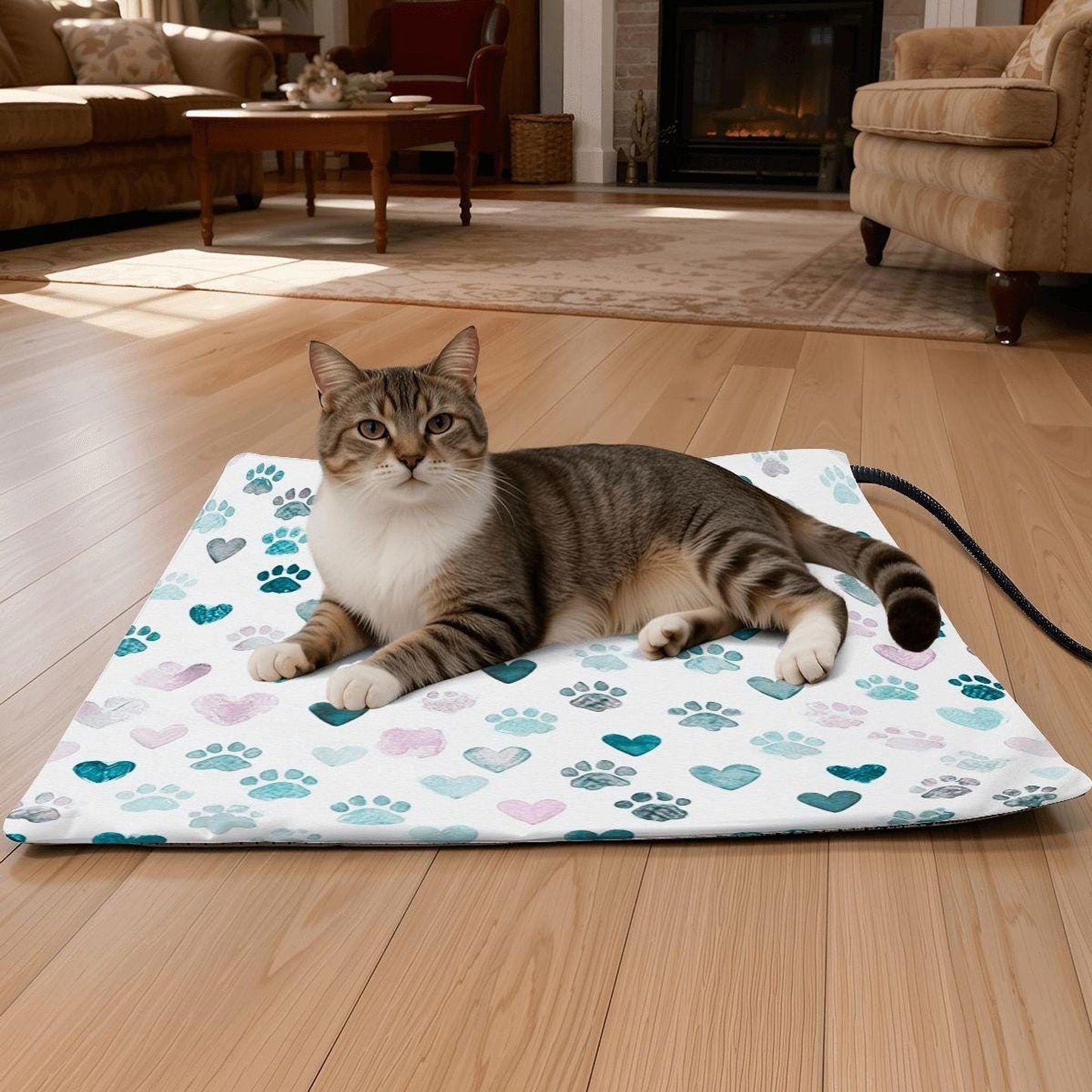 Cat Heating Pad, Soft Fleece Pet Comfort Blanket with Adjustable Warmth