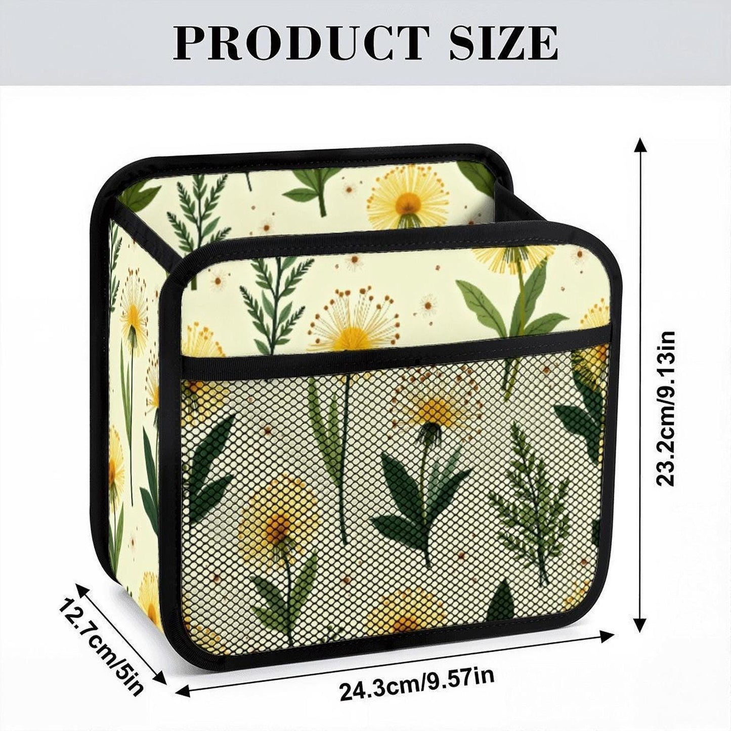 Yellow Flower Car Seat Organizer, Floral Auto Storage Caddy for Travel Essentials