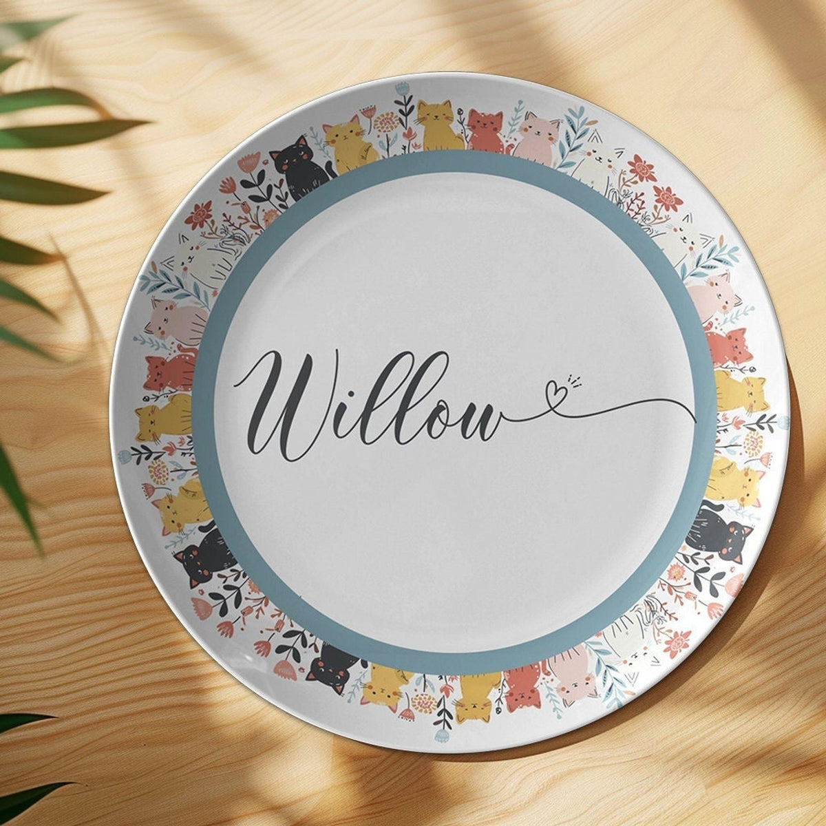 Personalized Cat Food Plate: Custom Kitty Dish, Decorative Pet Bowl