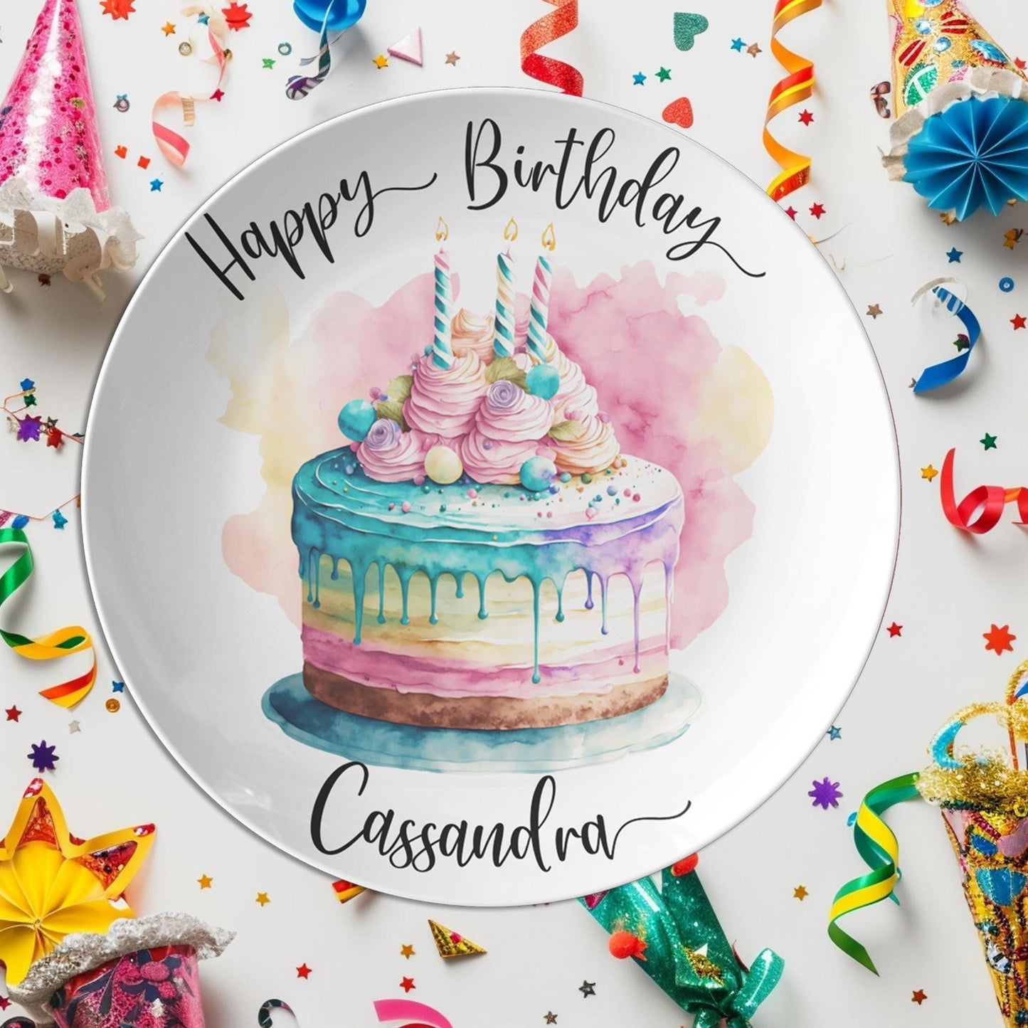 Birthday Plate Cake, 10" ThermoSaf Serving with Balloon Design